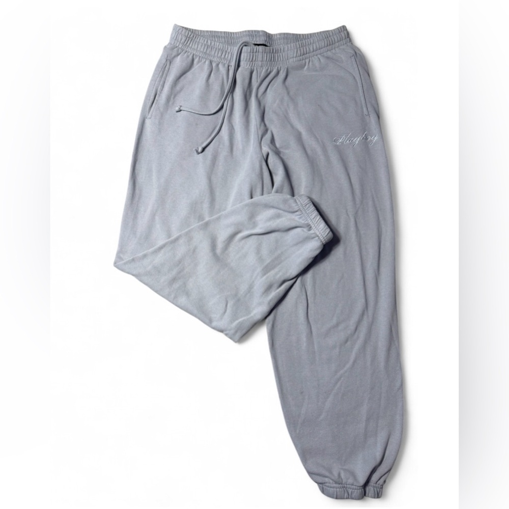 PLAYBOY by pacsun Light blue Jogger Sweatpants with Drawstring